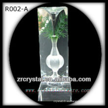 Intaglio de cristal hecho a mano K9 con flor